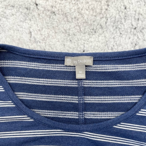T by Talbots Navy White Twist Knot Stretch T-Shirt Dress Size M - Picture 2 of 7